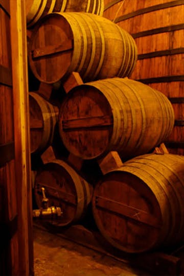 Oak barrels, wine vinification